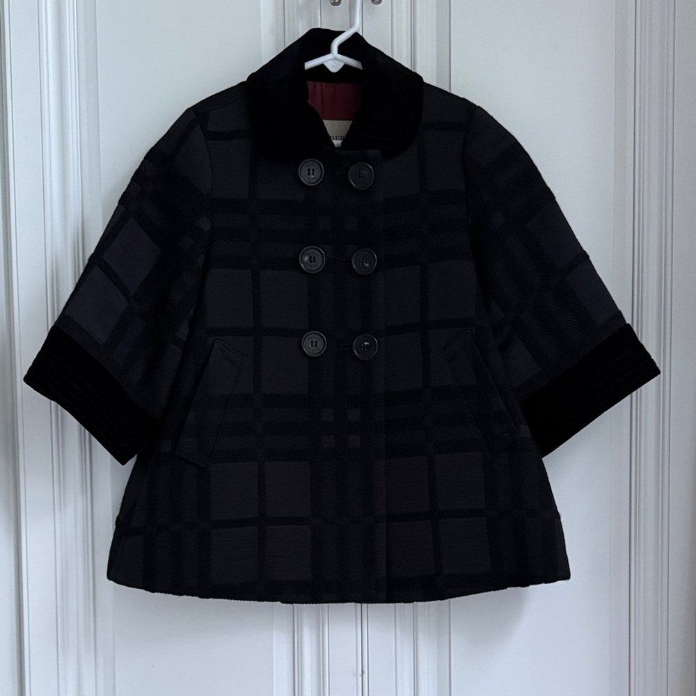 Burberry Dark Checkered Double-Breasted pea coat